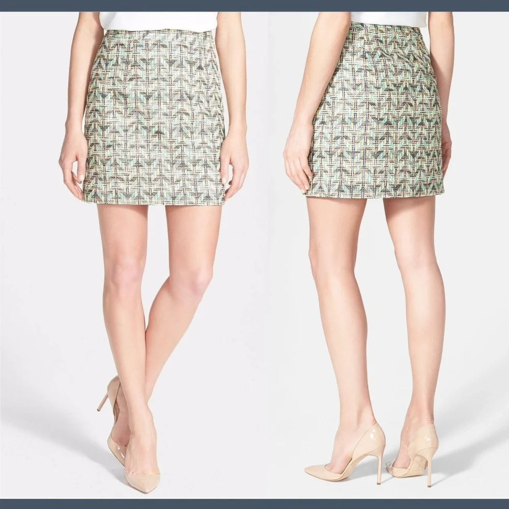 NWT! $348 Kate Spade New York summer tweed harper‎ skirt [SZ 12 ]